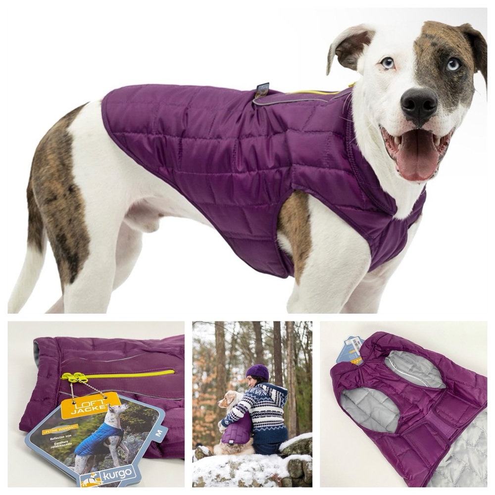 NWT Kurgo Loft Jacket Dog Coat Reversible Works w Harness Reflective Medium